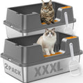 Extra Large Stainless Steel Litter Box with High Sides U74825