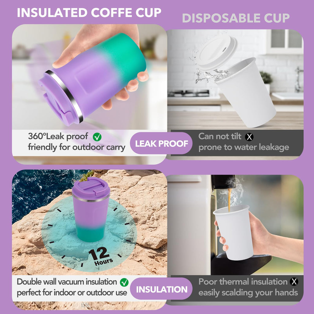 12 oz Insulated Stainless Steel Travel Coffee Mug 2 Pack C22045