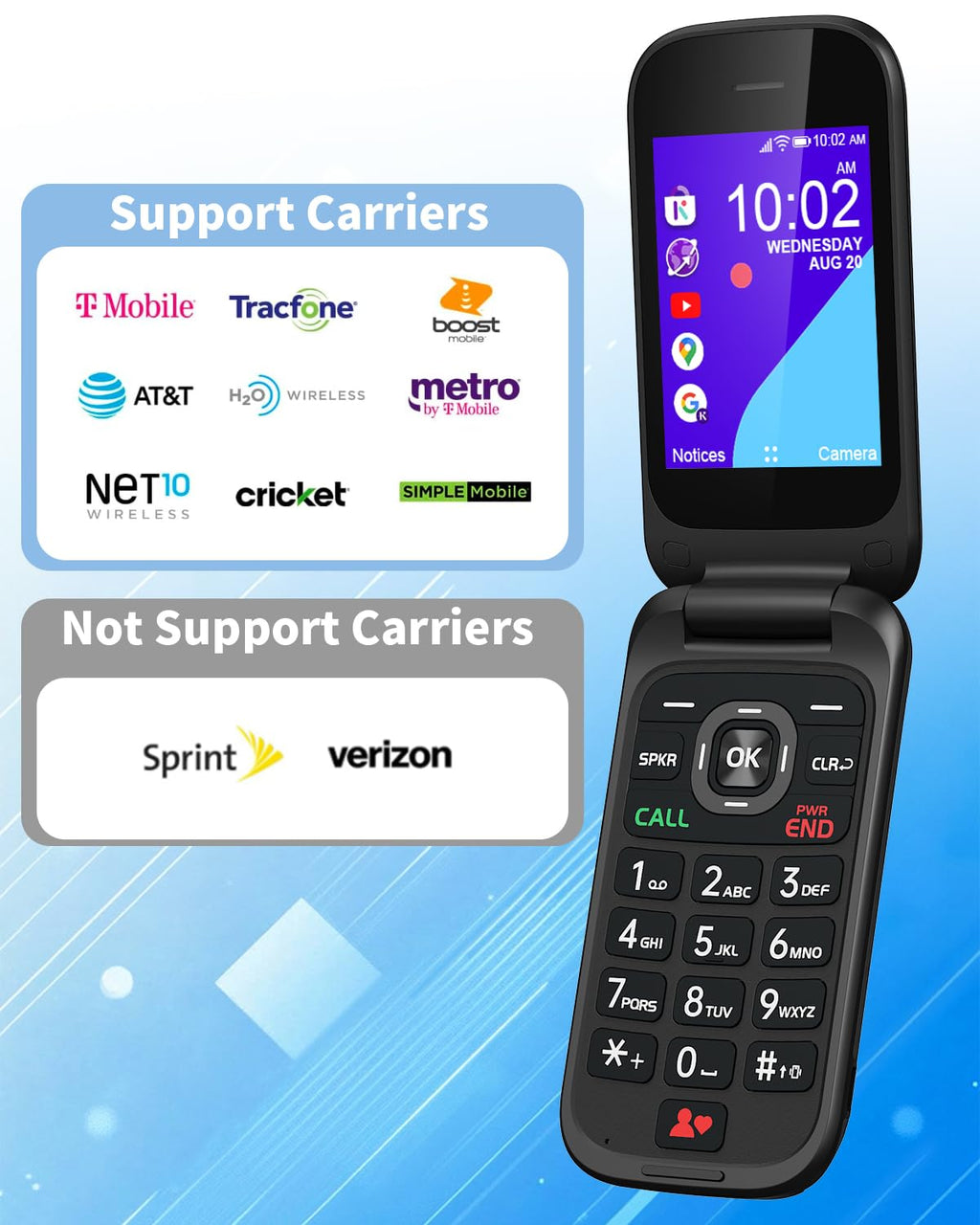 Unlocked 4G Flip Phone with Dual Screen A128