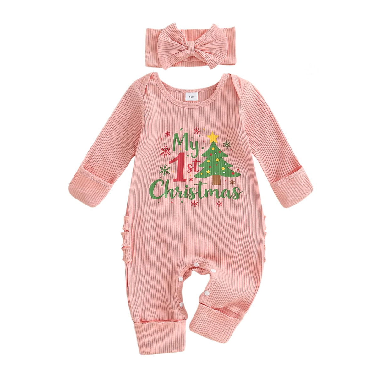 Christmas Tree Long Sleeve Romper Jumpsuit E58453