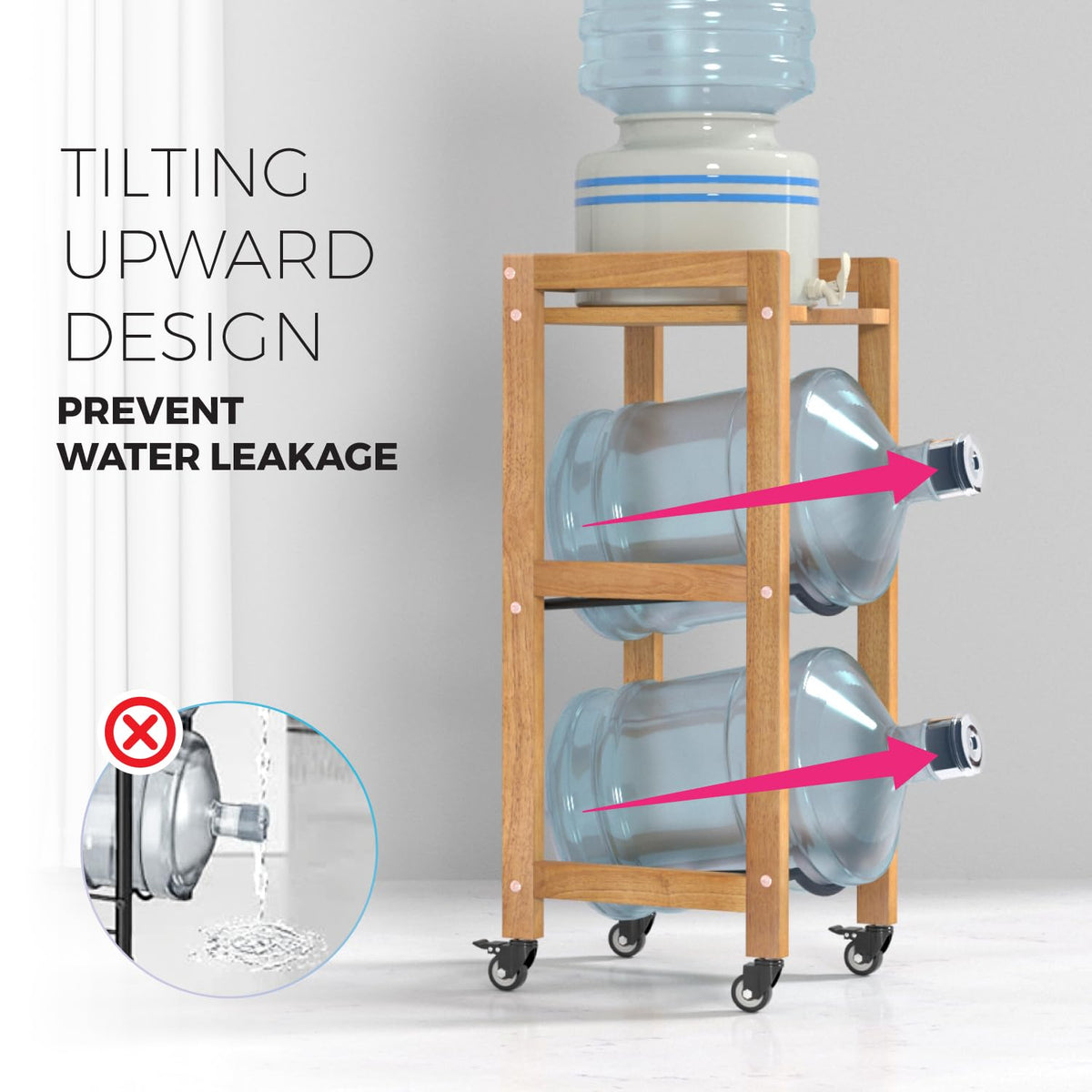 5 Gallon Water Jug Holder with Wheels Q81509