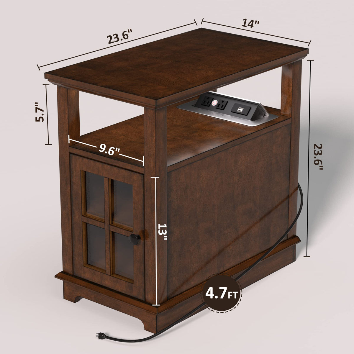 End Table with Charging Station and Storage U220895
