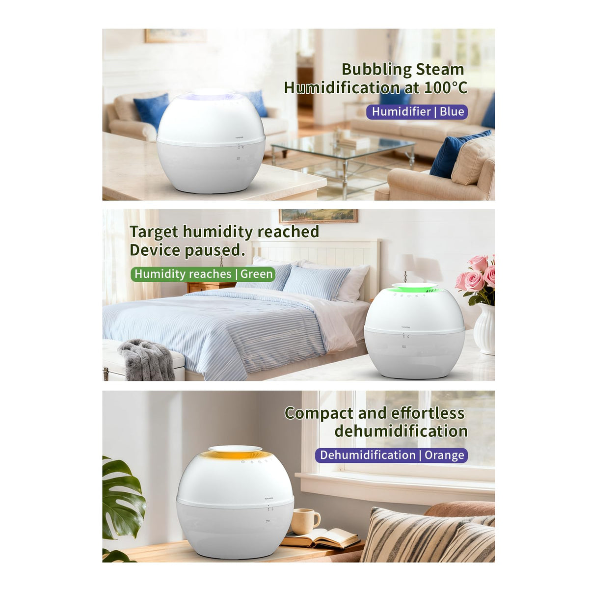 2-in-1 Dehumidifier & Humidifier with Purifier, 101oz Tank K539386