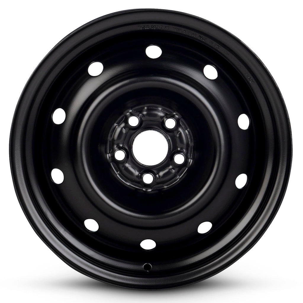 16x6.5 in Steel Wheel Rim 5 Lug 100mm 55mm Offset 56.1mm CB Powder-Coated Black C252