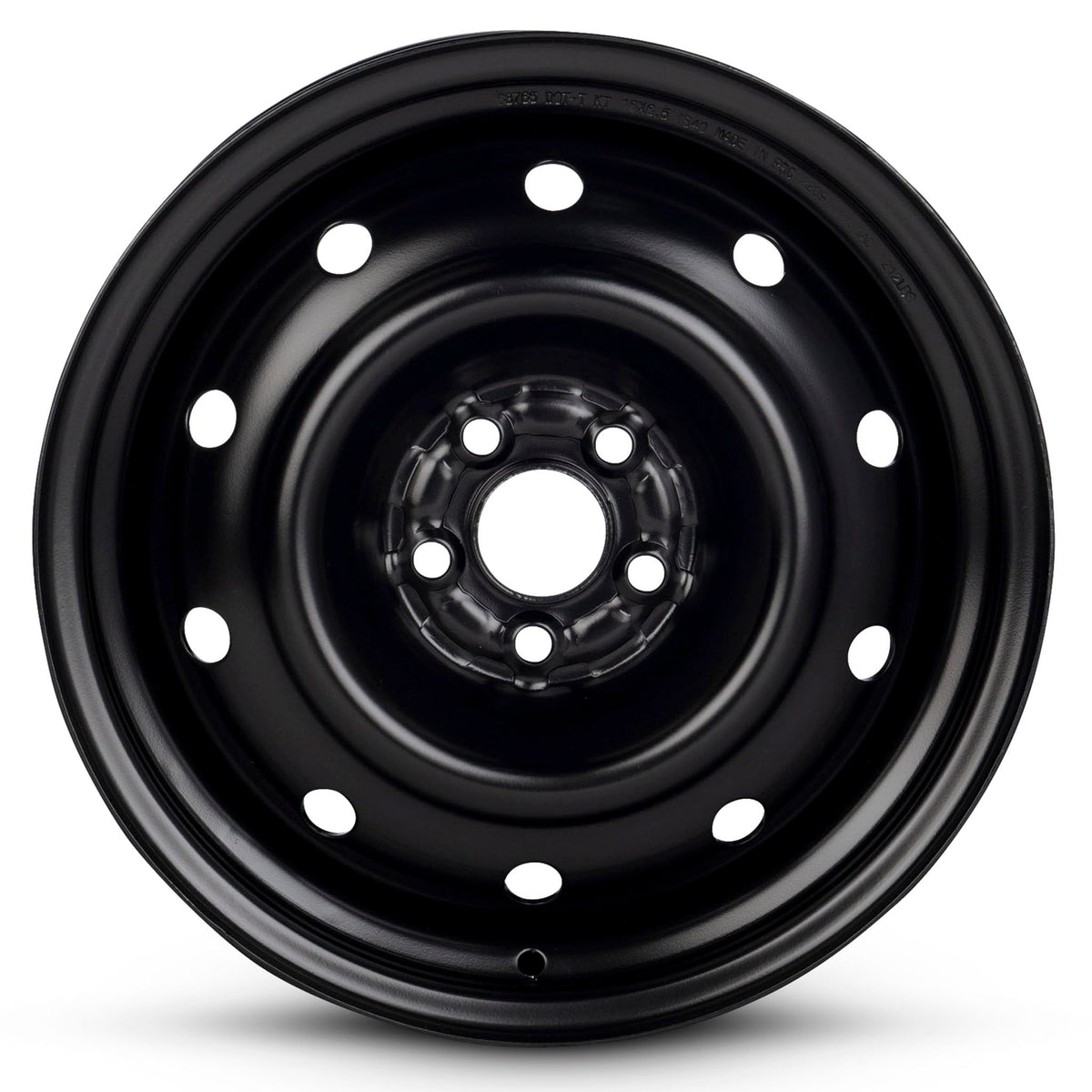 16x6.5 in Steel Wheel Rim 5 Lug 100mm 55mm Offset 56.1mm CB Powder-Coated Black C252