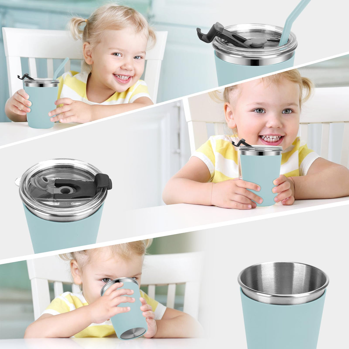 Stainless Steel Kids Cups with Lids, 12oz Spill Proof, 2 Pack Y27910