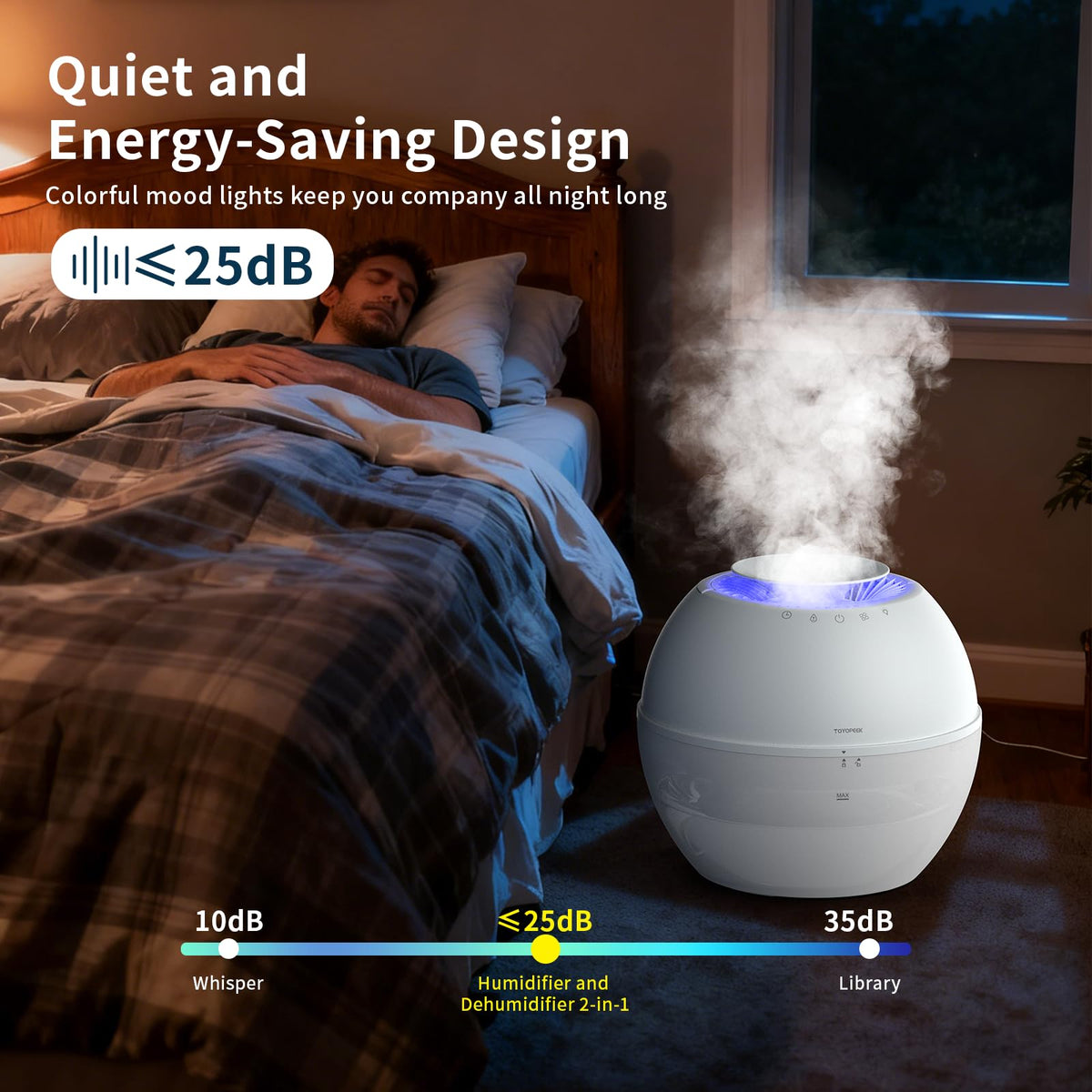2-in-1 Dehumidifier & Humidifier with Purifier, 101oz Tank K539386