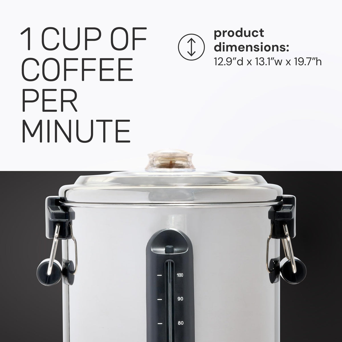 100-Cup Stainless Steel Coffee Urn and Hot Beverage Dispenser G9080