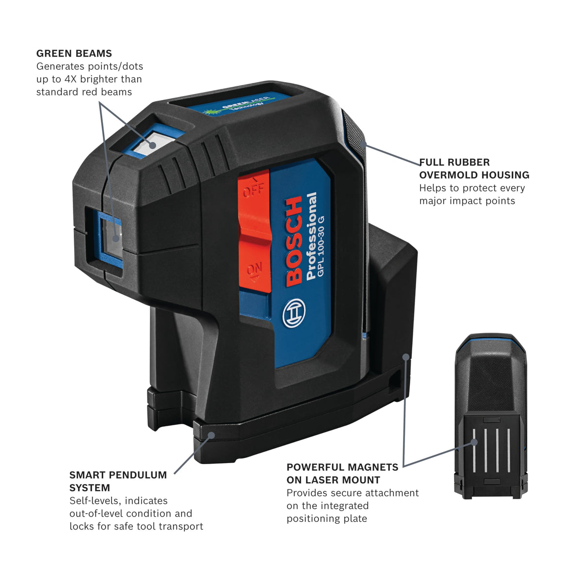 Green-Beam Three-Point Self-Leveling Alignment Laser B4580