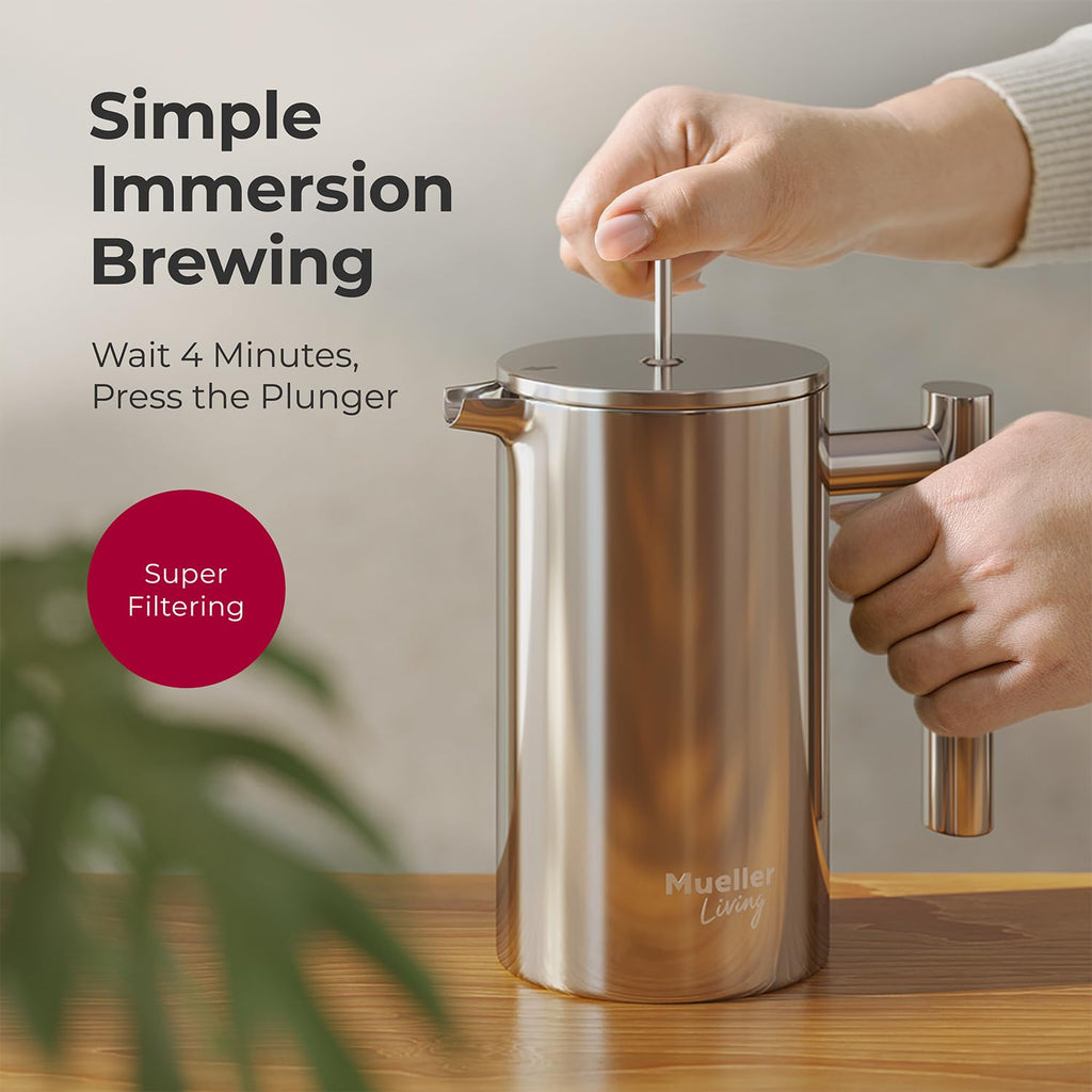 20oz Stainless Steel French Press Coffee Maker O27563