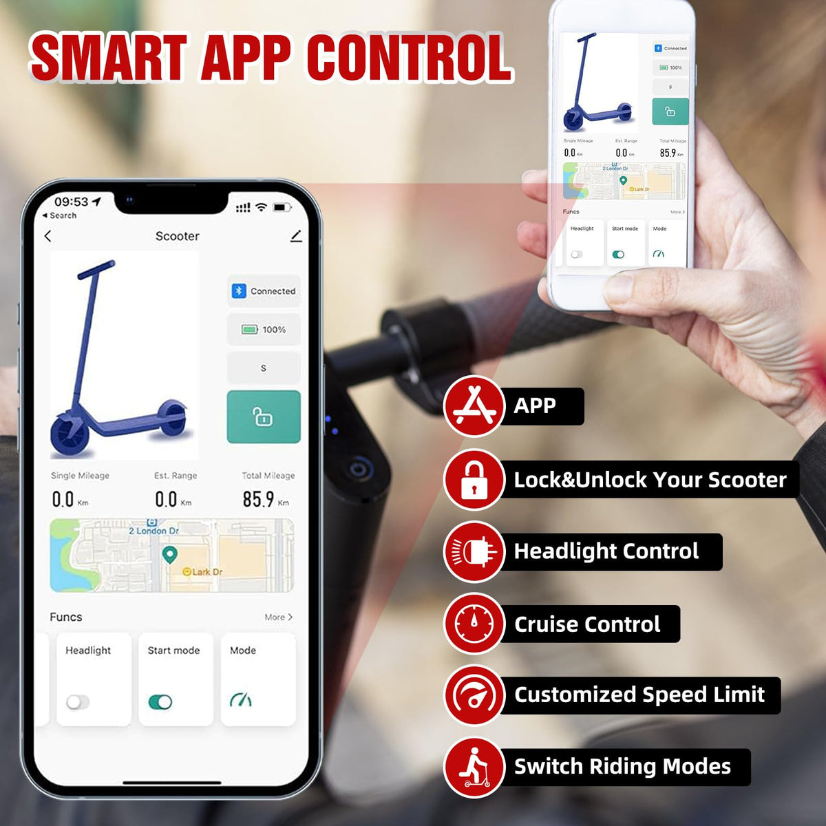 Electric Scooter with 350W/500W Motor, 8.5" Solid Tires, Foldable N2753
