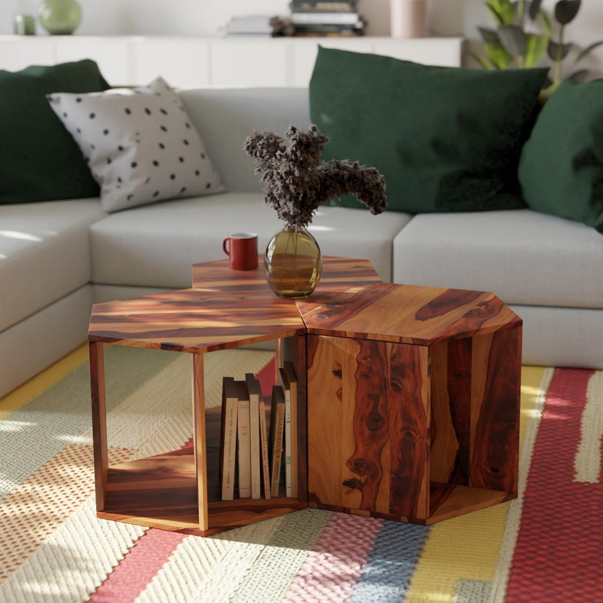 Solid Sheesham Wood Coffee Table Set of 3 I74698