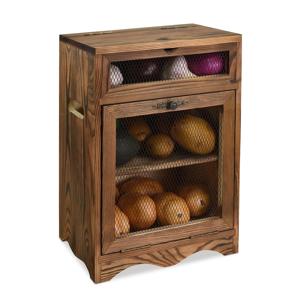 Wood Countertop Potato and Onion Storage Cabinet R343