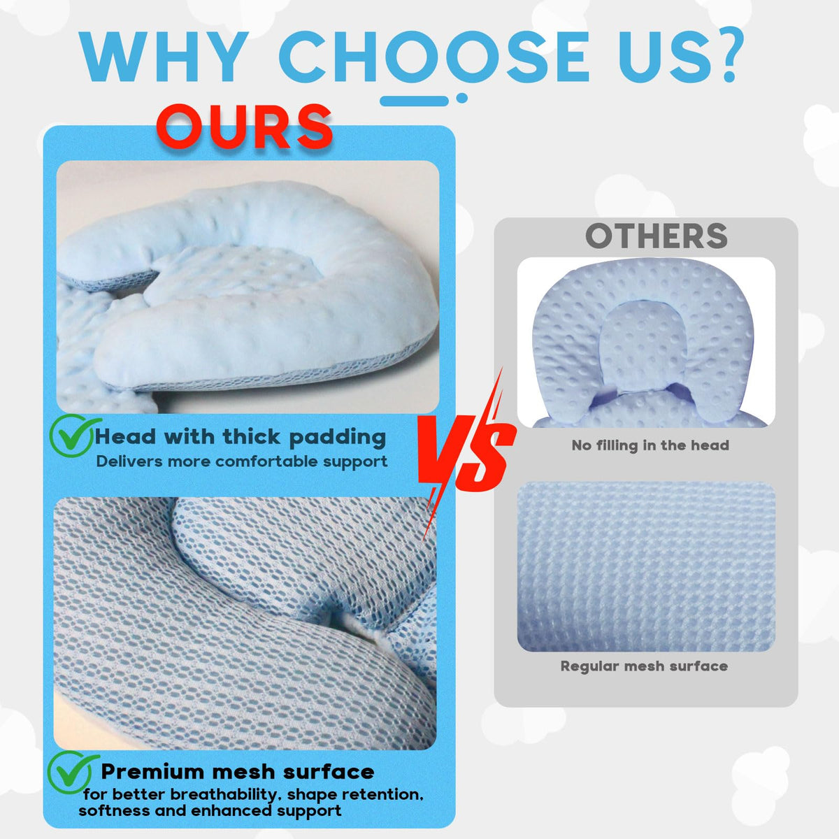 Infant Carseat Insert 2-in-1 Reversible Support Pad G3238