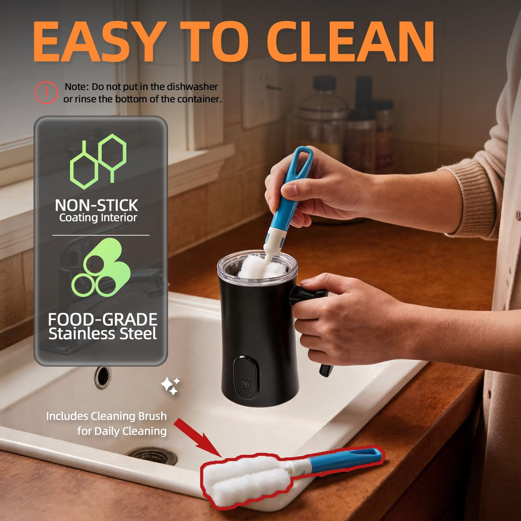 4-in-1 Electric Milk Frother and Steamer Black K856