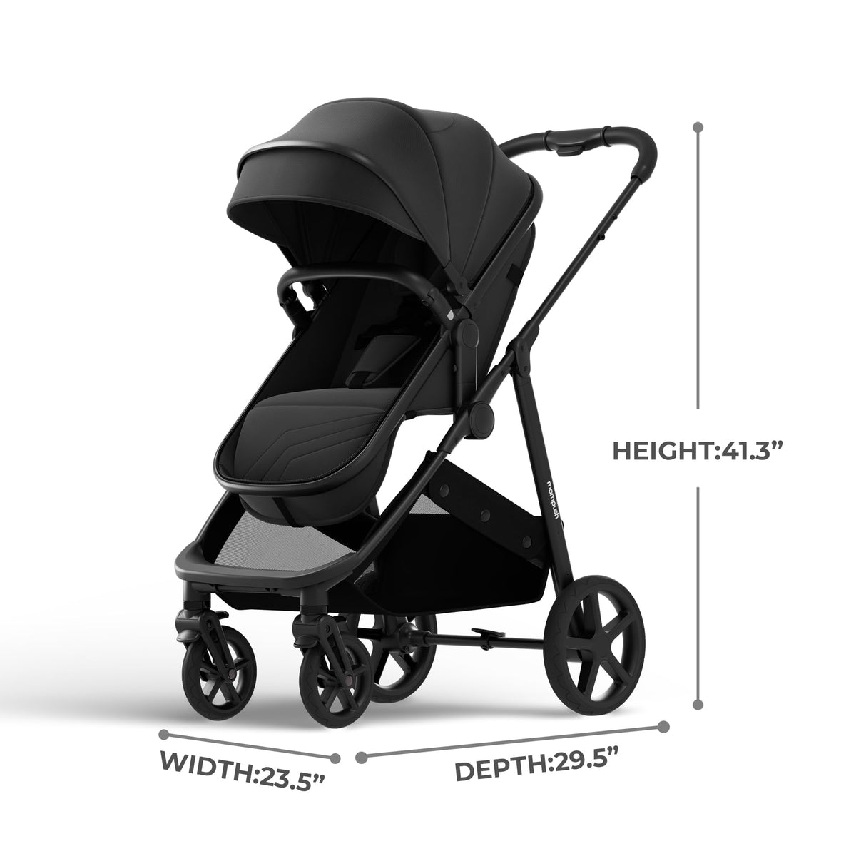 2-in-1 Bassinet Stroller Reversible Seat Black K174052