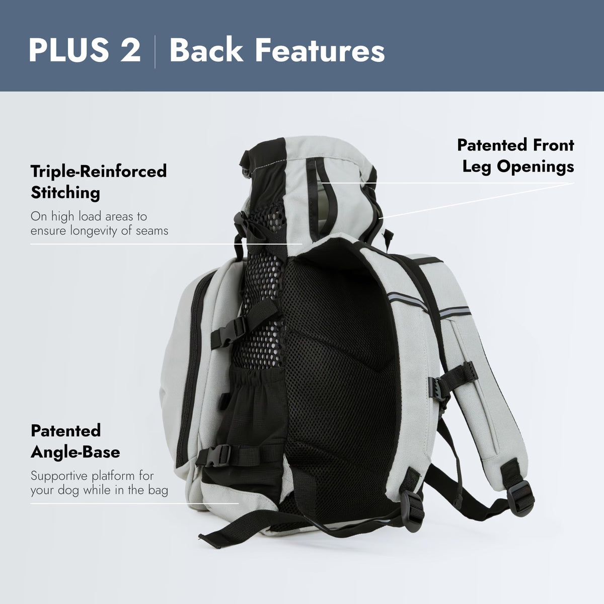 Small Light Grey Backpack-Style Dog Carrier N289