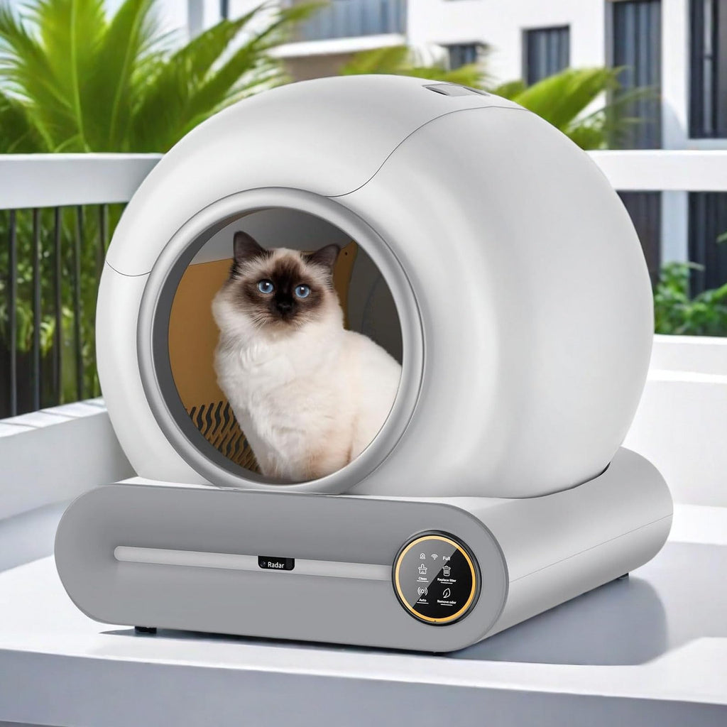 Covered Self-Cleaning Litter Box with Disposable Trays Q5770