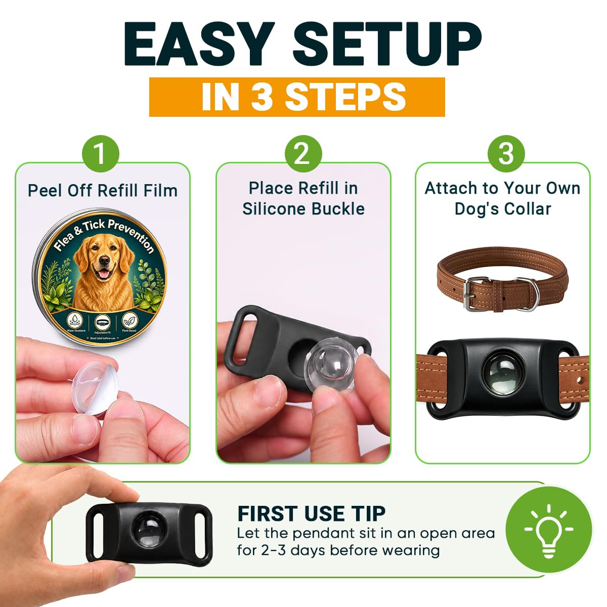 Flea and Tick Prevention Pendant for Dogs N81832