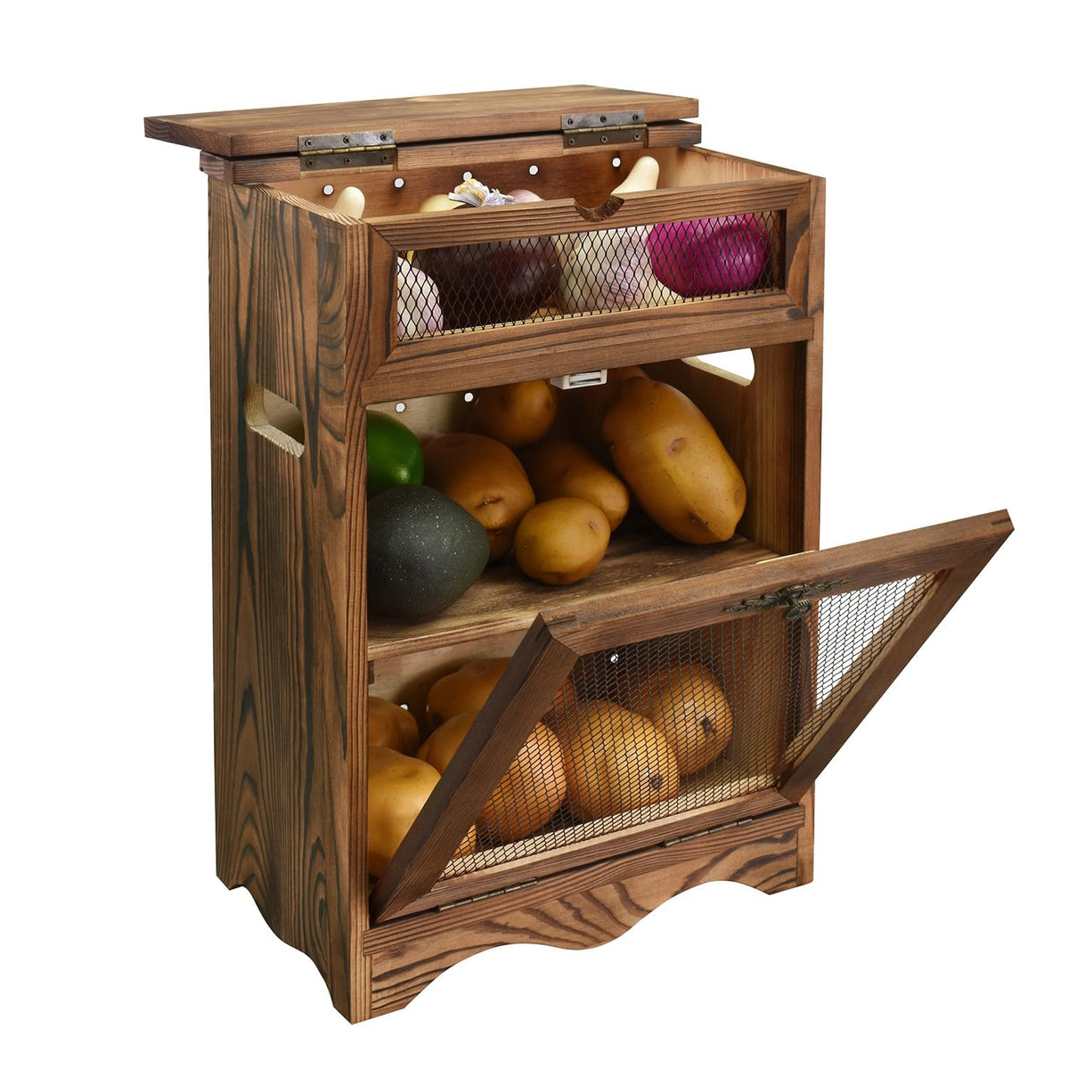 Wood Countertop Potato and Onion Storage Cabinet R343