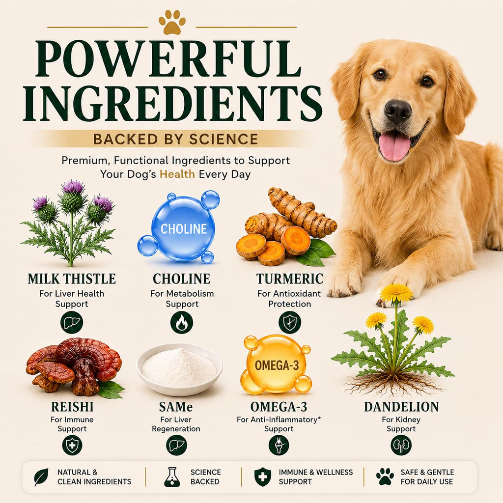 Liver Support Supplement for Dogs – Milk Thistle, Turmeric, Same & Choline – 90 Chews M524908