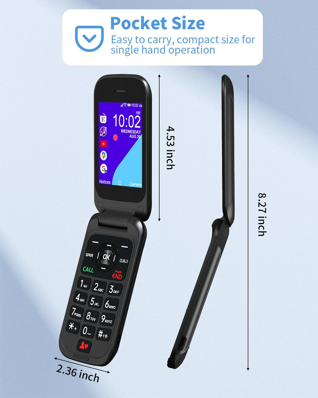 Unlocked 4G Flip Phone with Dual Screen A128