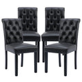 Black Set of 4 PU Leather Tufted Dining Chairs D526859