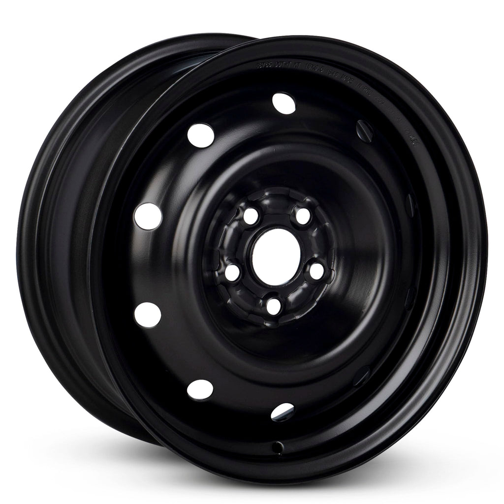 16x6.5 in Steel Wheel Rim 5 Lug 100mm 55mm Offset 56.1mm CB Powder-Coated Black C252