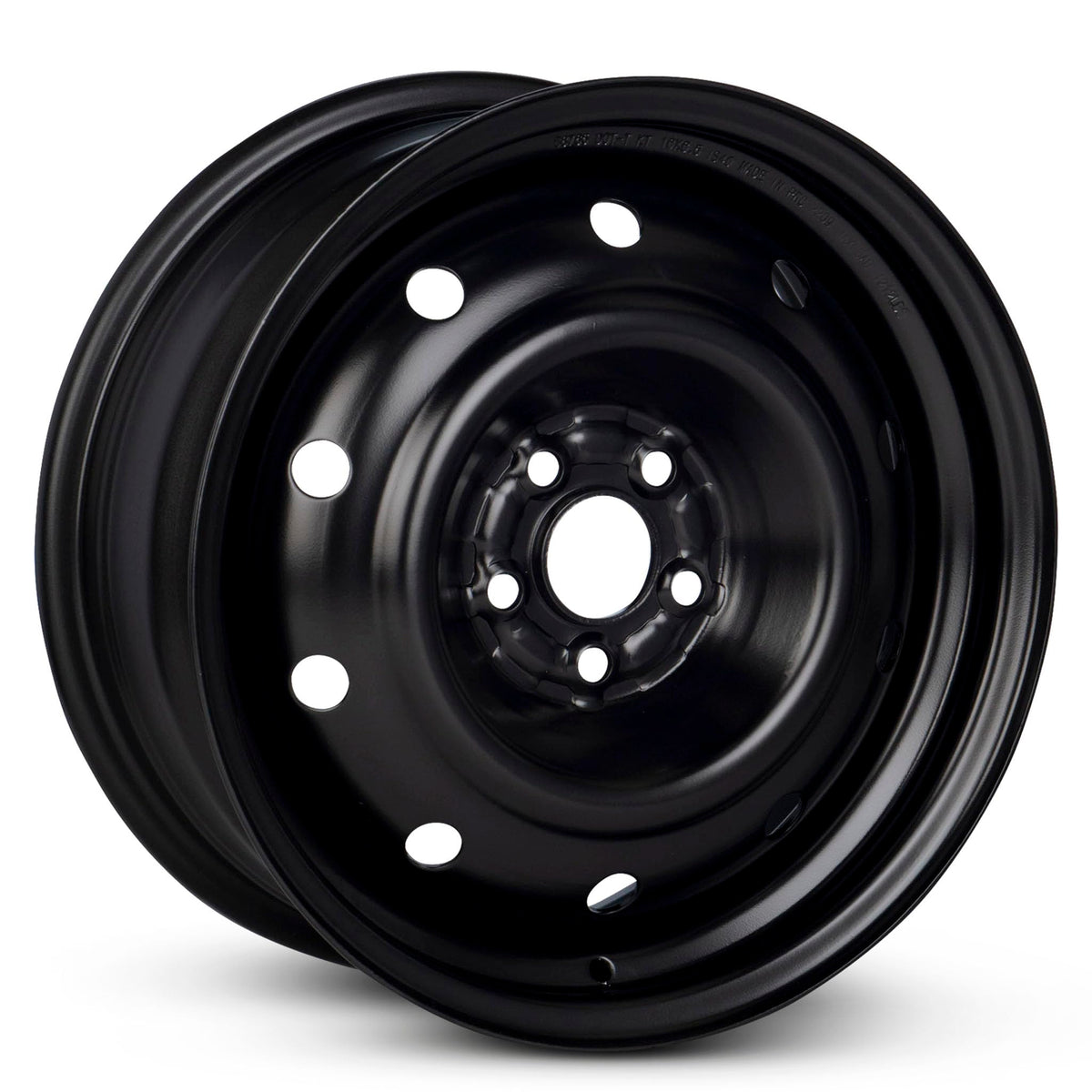 16x6.5 in Steel Wheel Rim 5 Lug 100mm 55mm Offset 56.1mm CB Powder-Coated Black C252