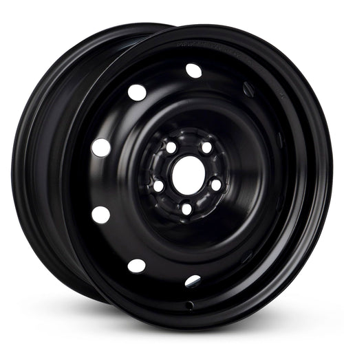 16x6.5 in Steel Wheel Rim 5 Lug 100mm 55mm Offset 56.1mm CB Powder-Coated Black C252