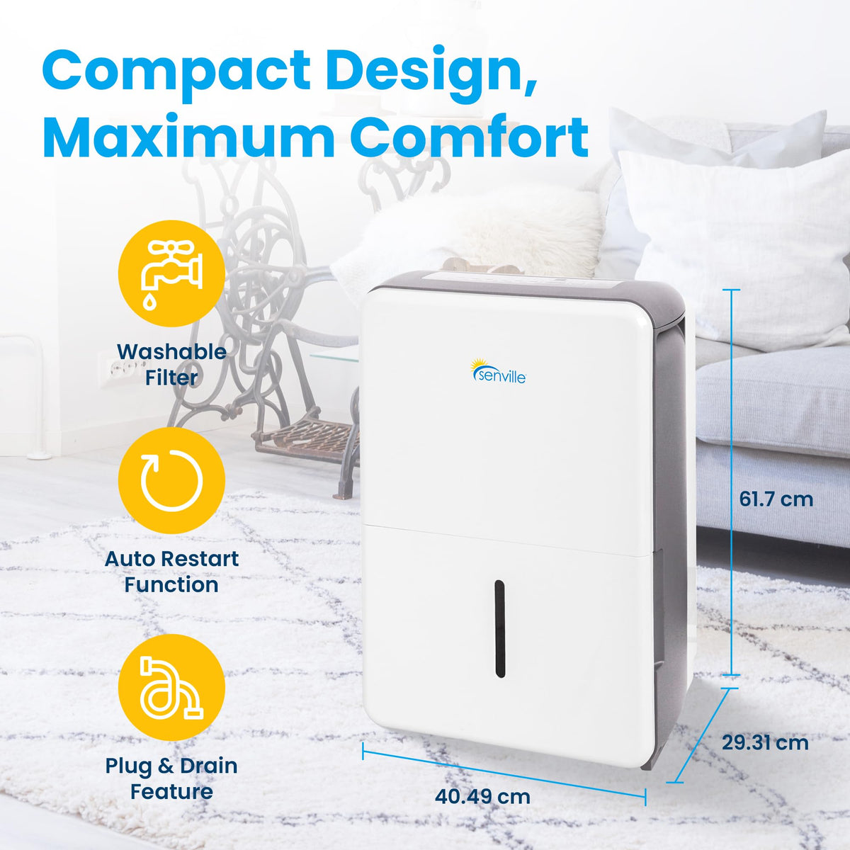 White 50 Pint Dehumidifier J663065