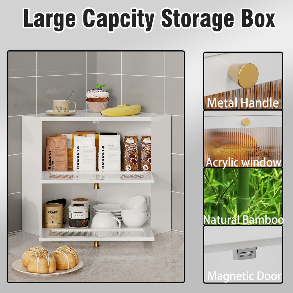 Bamboo Bread Box with Transparent Door A617