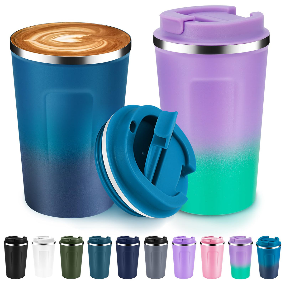 12 oz Insulated Stainless Steel Travel Coffee Mug 2 Pack C22045