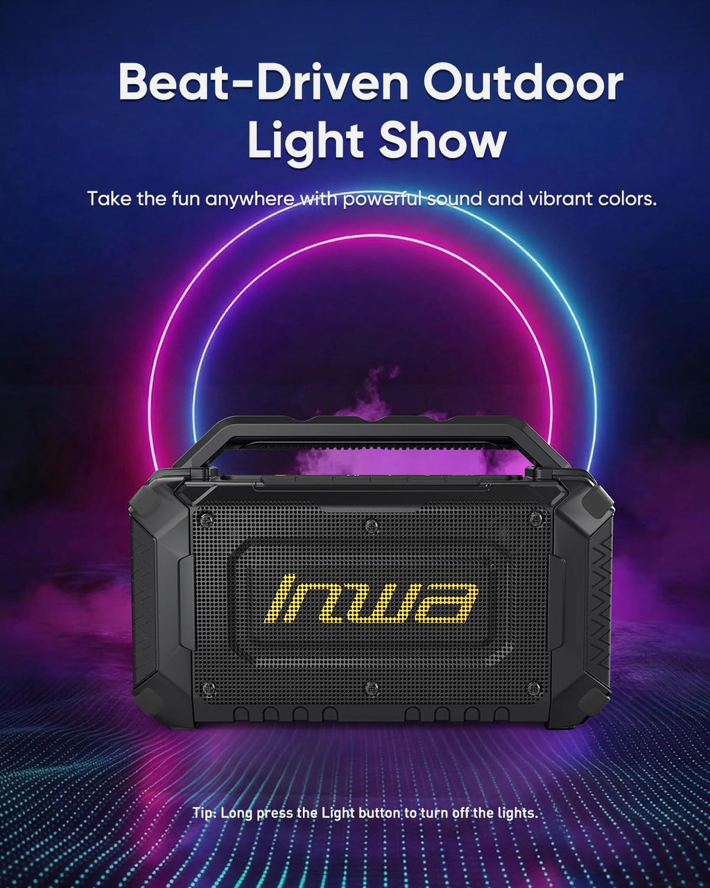 60W Portable Bluetooth Jobsite Speaker with RGB Lights P370880