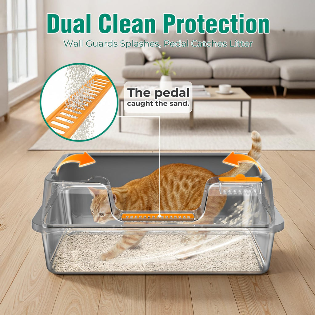 Extra Large Stainless Steel Litter Box with High Sides U74825