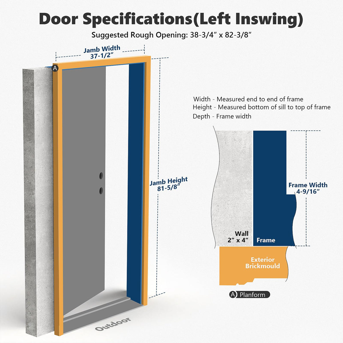 Fiberglass Door with Frosted Glass W627