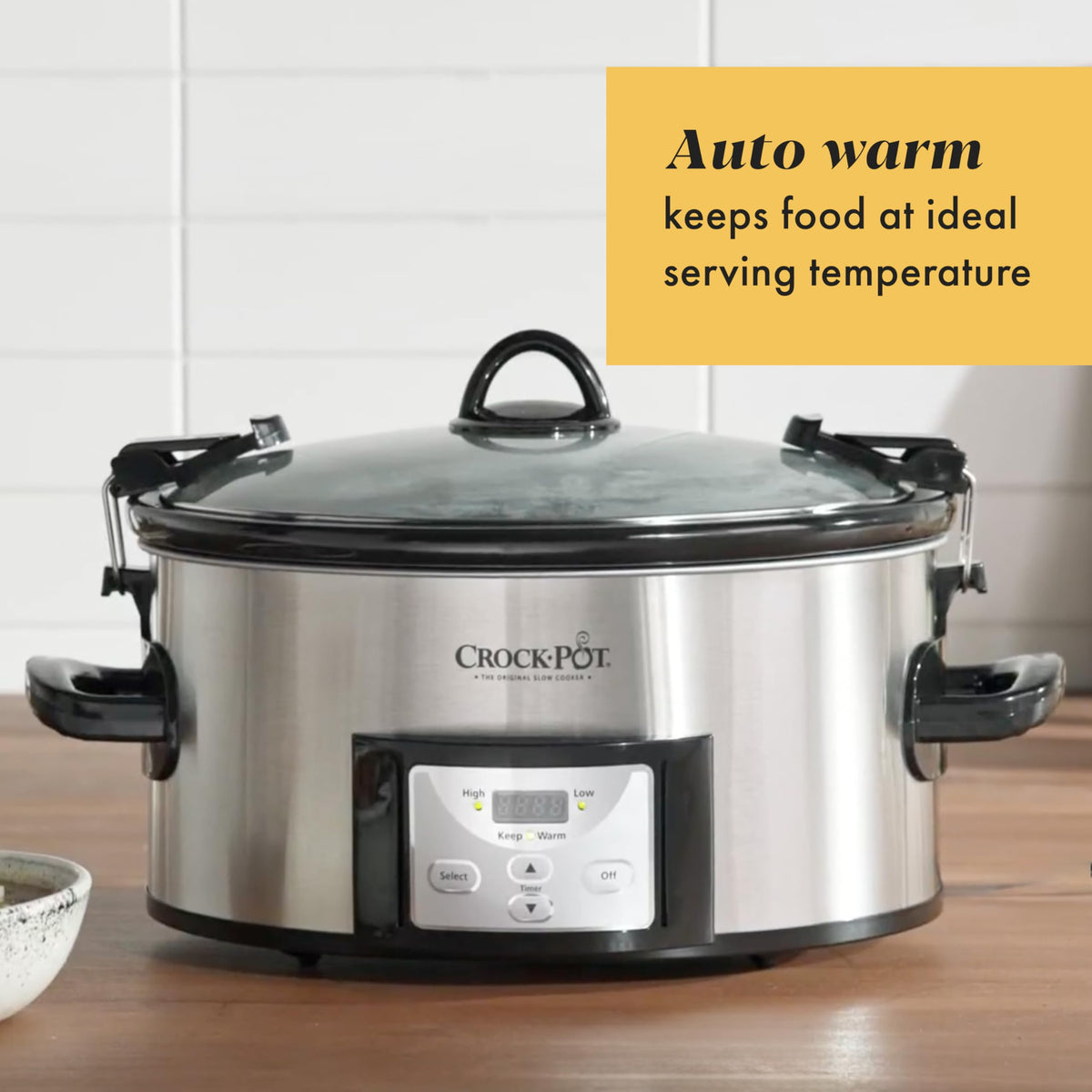 6 Quart Programmable Slow Cooker with Digital Timer Stainless Steel V4375