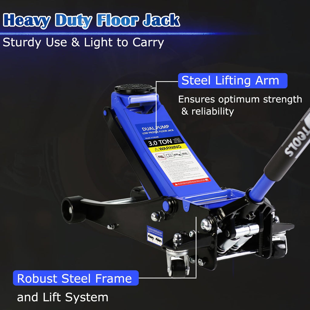 3 Ton Low Profile Hydraulic Steel Floor Jack P109033