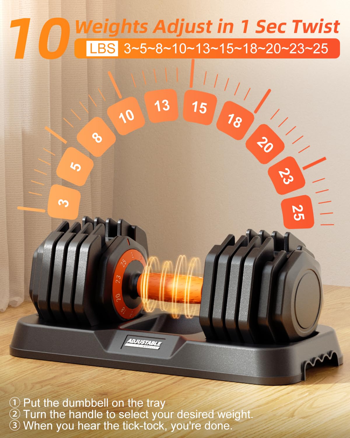 Adjustable Dumbbell Set 25lb/50lb K968
