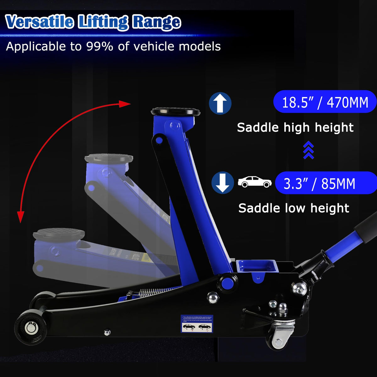 3 Ton Low Profile Hydraulic Steel Floor Jack P109033