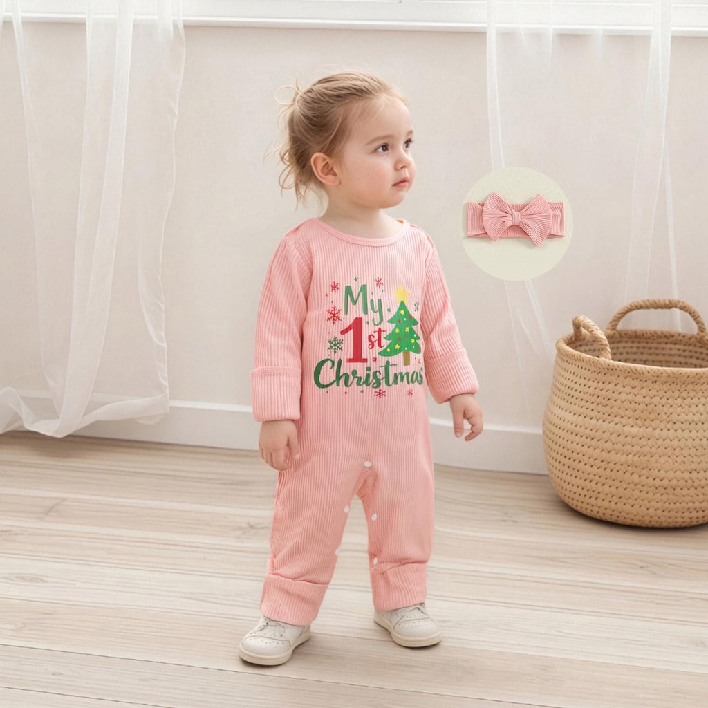 Christmas Tree Long Sleeve Romper Jumpsuit E58453