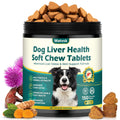 Milk Thistle Supplement for Dogs with Curcumin Choline Fish Oil Prebiotics Chicken Flavor I828