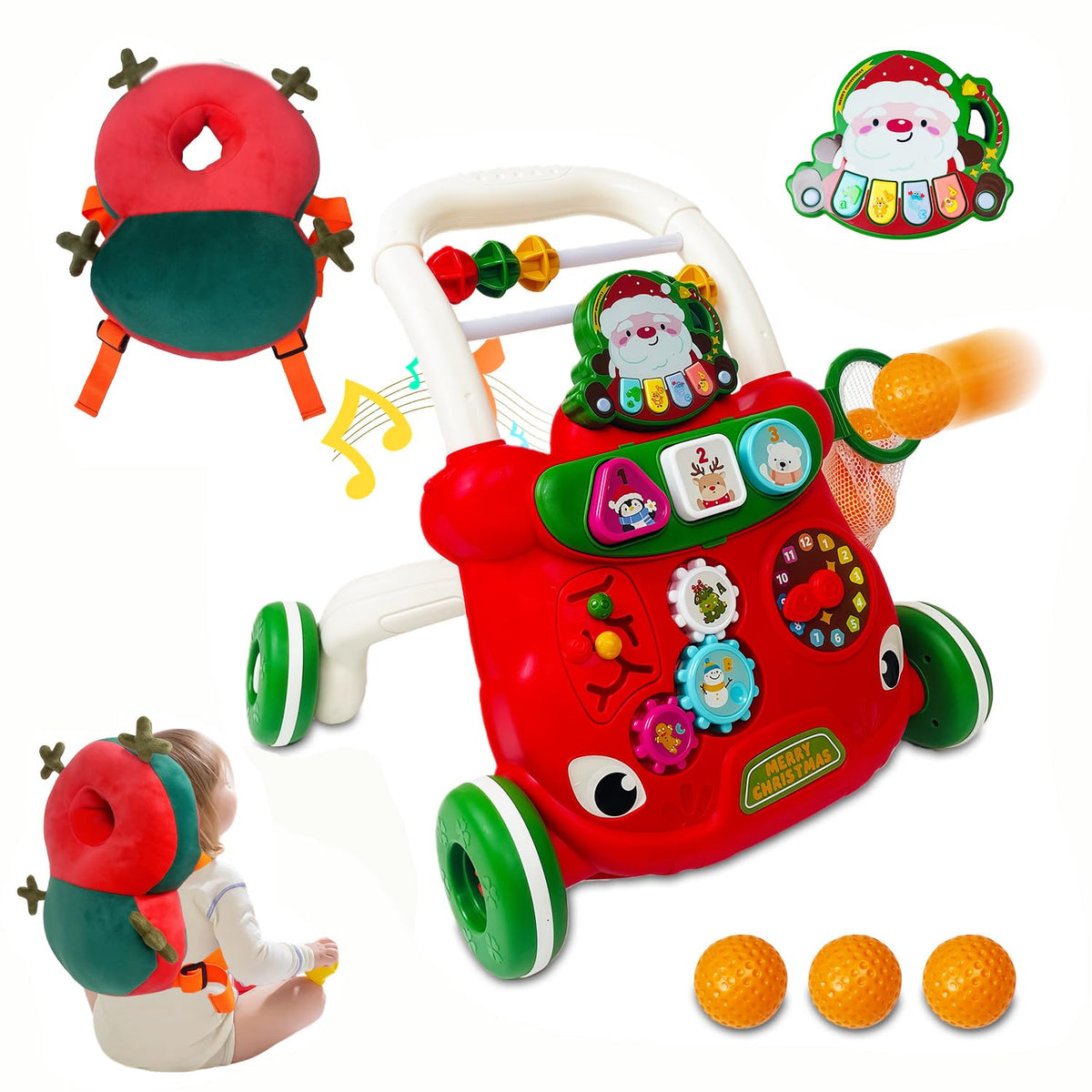 Baby Walker Toys Set with Head Protector Backpack Z349