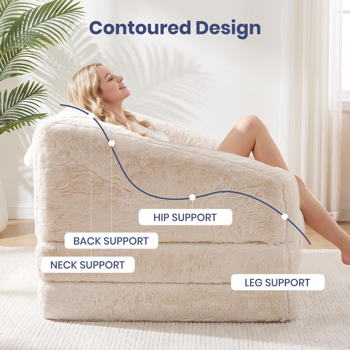 Convertible Folding Sofa Bed 2 in 1 Portable Floor Couch A1431