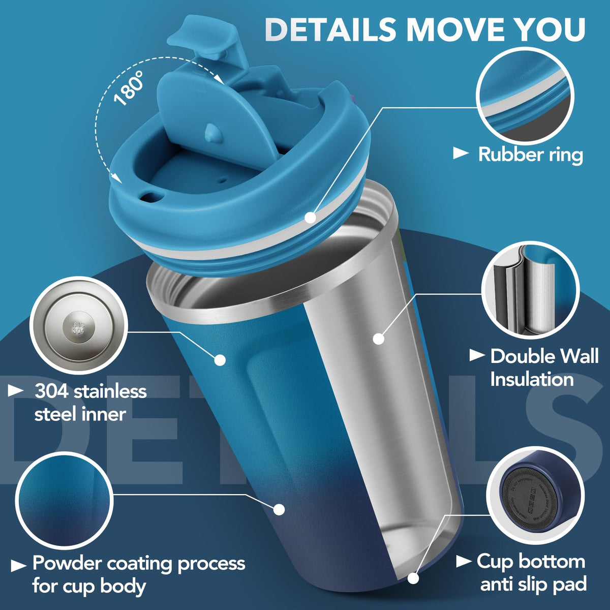12 oz Insulated Stainless Steel Travel Coffee Mug 2 Pack C22045