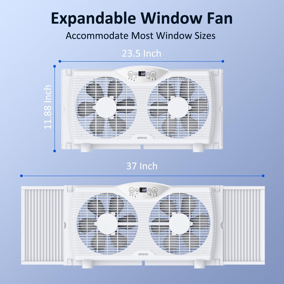 Twin Window Fan with 9-Inch Blades, 3 Speeds, Thermostat Control Z28105