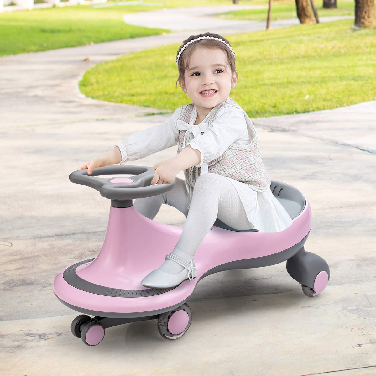 Pink Wiggle Car with LED Flashing Wheels C874