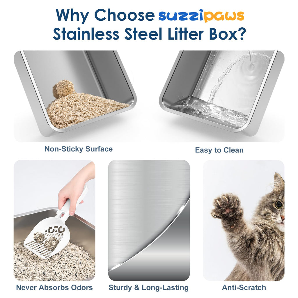 Enclosed Stainless Steel Sifting Litter Box C8744