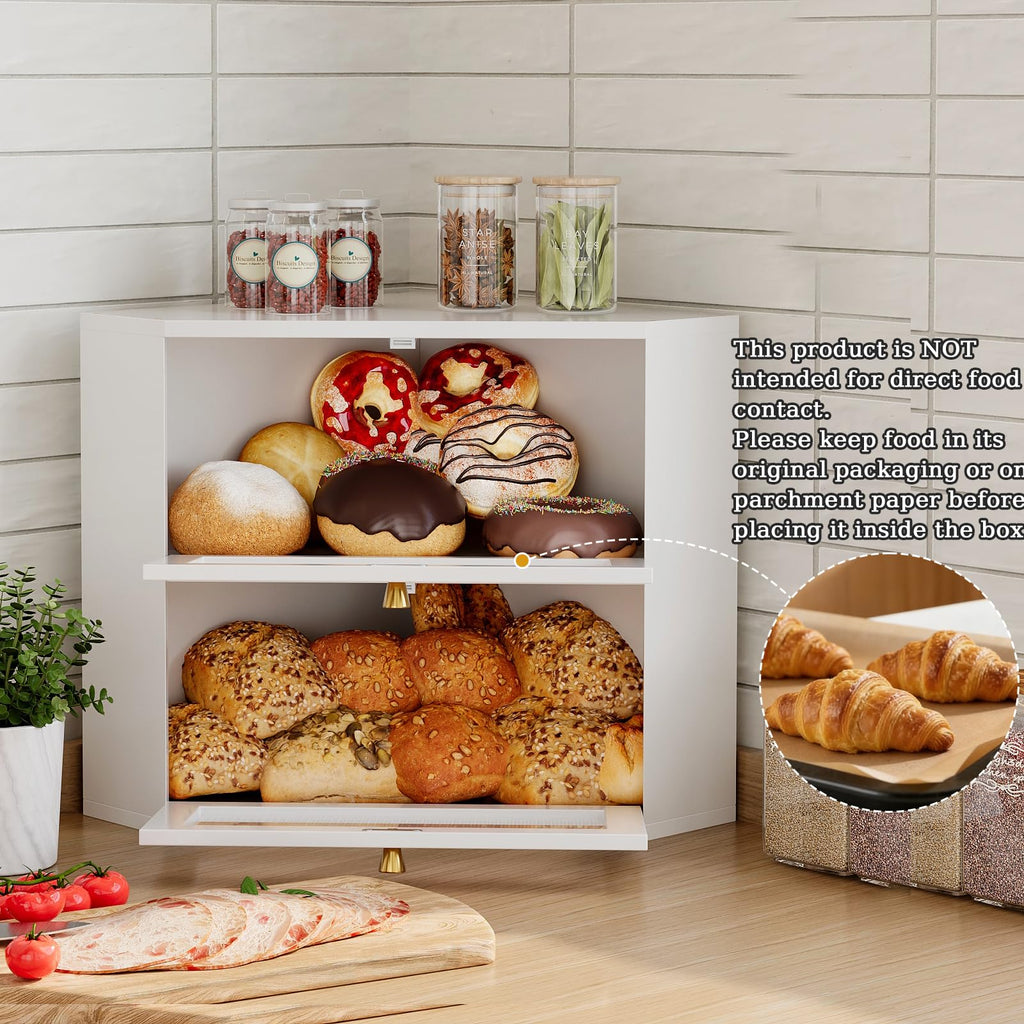 Bamboo Bread Box with Transparent Door A617