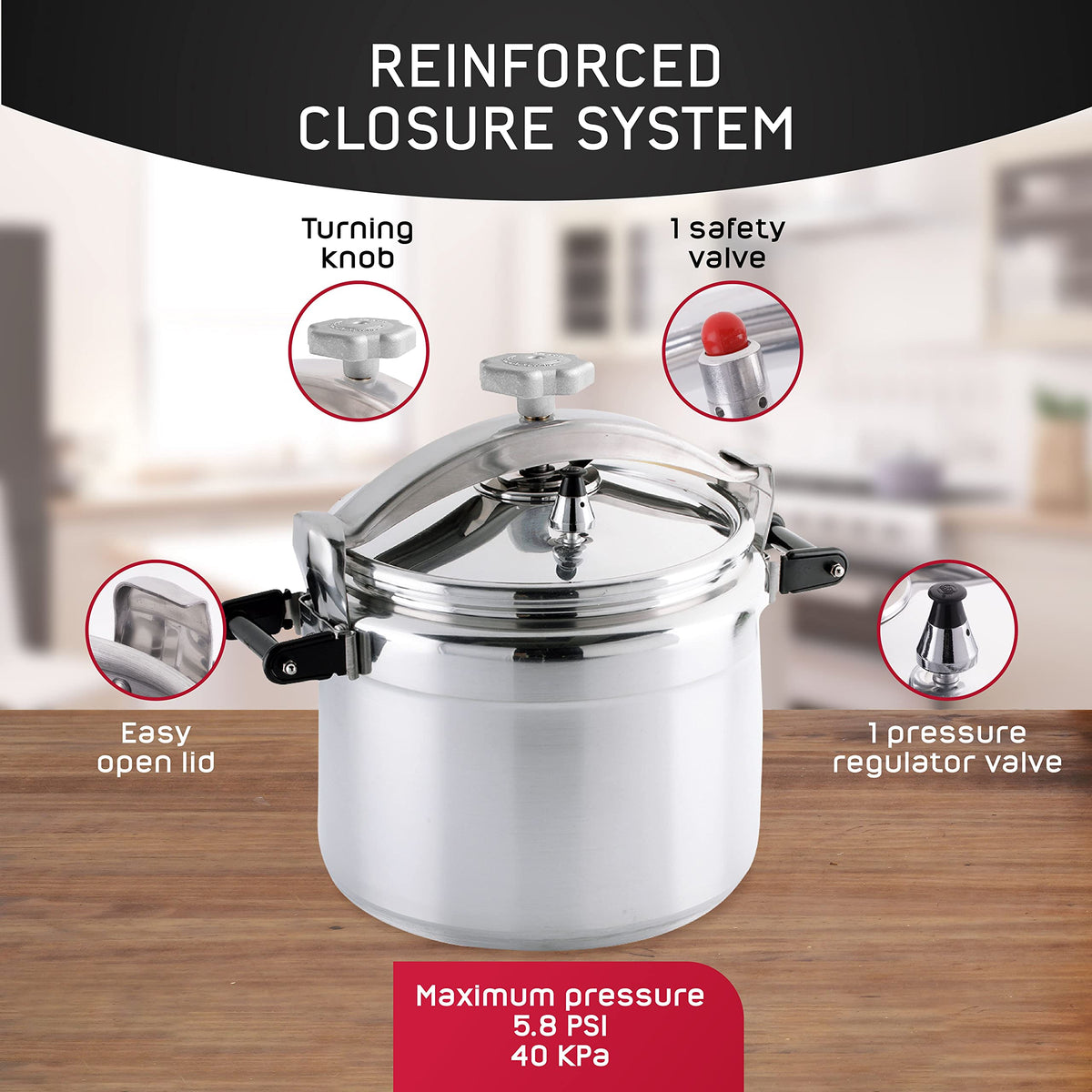 15.8-Quart Aluminum Pressure Cooker N70398